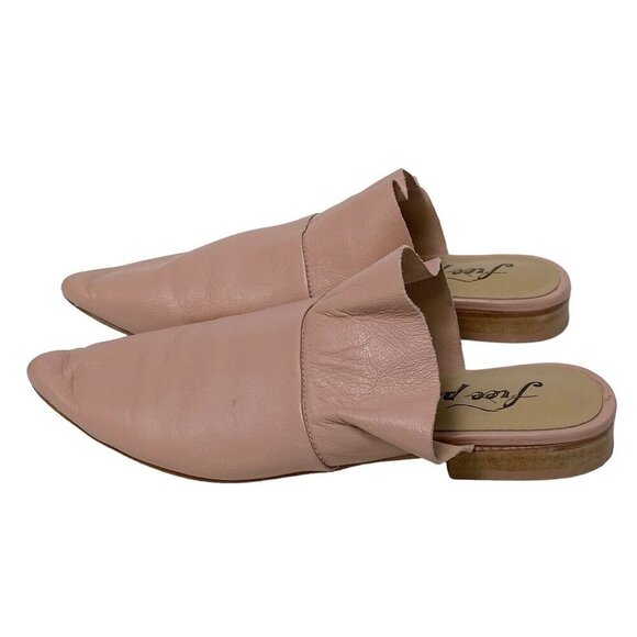 Free People Sienna Mules Size 5.5-6  (36) Leather Ruffle Slides Pointy Toe - Picture 5 of 15